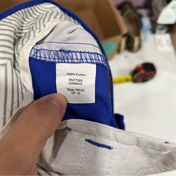 JCrew Factory Royal Blue 7” Broken In Chino Shorts Preppy 78539 - Picture 4 of 6